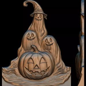 The Halloween Grinning Spirits STL file for 3d Printing or CNC