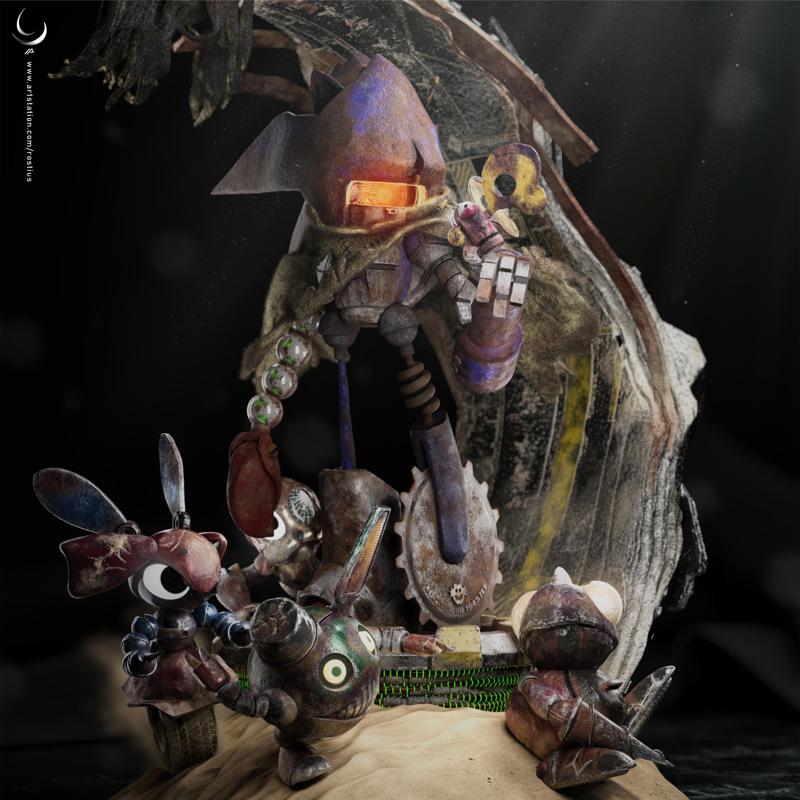 Mecha Sonic Mark II and Scrapniks