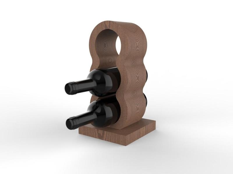 Wavy Wine Rack Holder For 3 and 2 wine bottles Minimalist