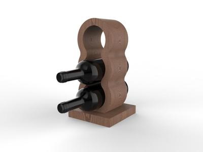 Wavy Wine Rack Holder For 3 and 2 wine bottles Minimalist