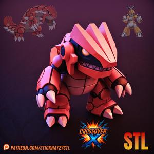 Groudon x Medabot | STL Model | Anime Fusion Fan Art