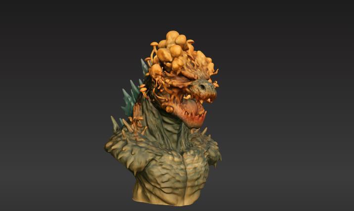 Infected Godzilla Bust - The Last Of Us Fan Art