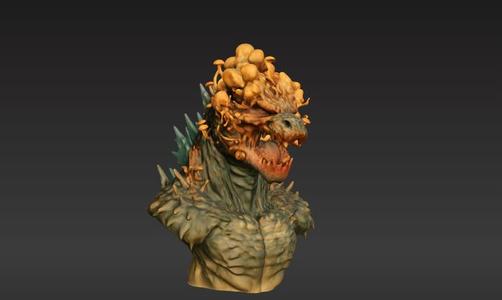 Infected Godzilla Bust - The Last Of Us Fan Art