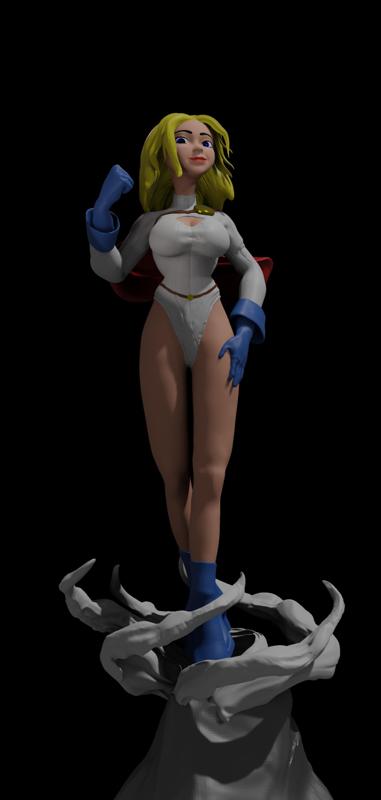 **PowerGirl** Inspired Figurine