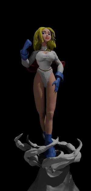 **PowerGirl** Inspired Figurine