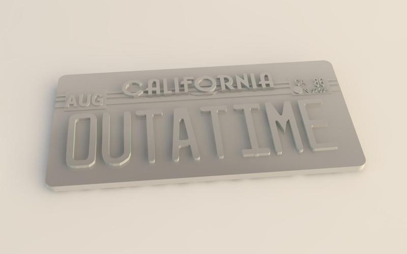 License plate of the machine Back to the Future