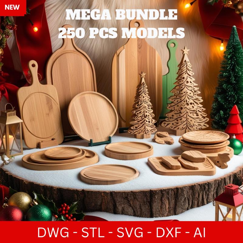 Cnc Mega Pack 250 Cnc Cut Files For Cnc Router, Dxf, Dwg, Eps, Stl, Svg, Cnc Router, Laser Cutter, Engraver