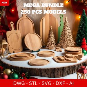 Cnc Mega Pack 250 Cnc Cut Files For Cnc Router, Dxf, Dwg, Eps, Stl, Svg, Cnc Router, Laser Cutter, Engraver