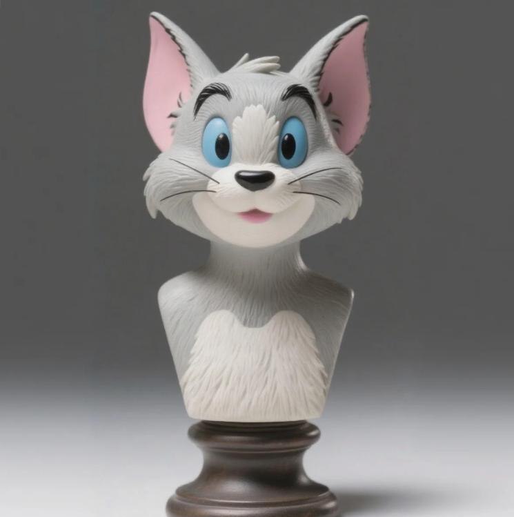 Tom Cat Bust Sculpture