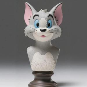 Tom Cat Bust Sculpture