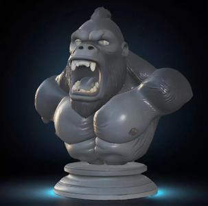 King Kong Head Bust 3D Model - STL Printable Giant Ape Sculpture