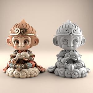 Charming Monkey King 3D STL Model for Fun Decor