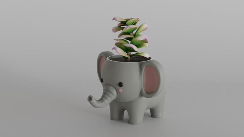 Adorable Elephant Planter Digital STL Design for Succulents | Cute Animal Planter File for 3D Printing | Elephant Pot Home Decor
