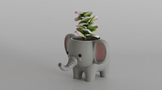 Adorable Elephant Planter Digital STL Design for Succulents | Cute Animal Planter File for 3D Printing | Elephant Pot Home Decor