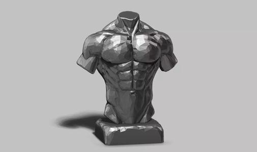 low poly torso 3d print model