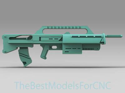 3D Model STL File for CNC Router Laser & 3D Printer Assault Rifle