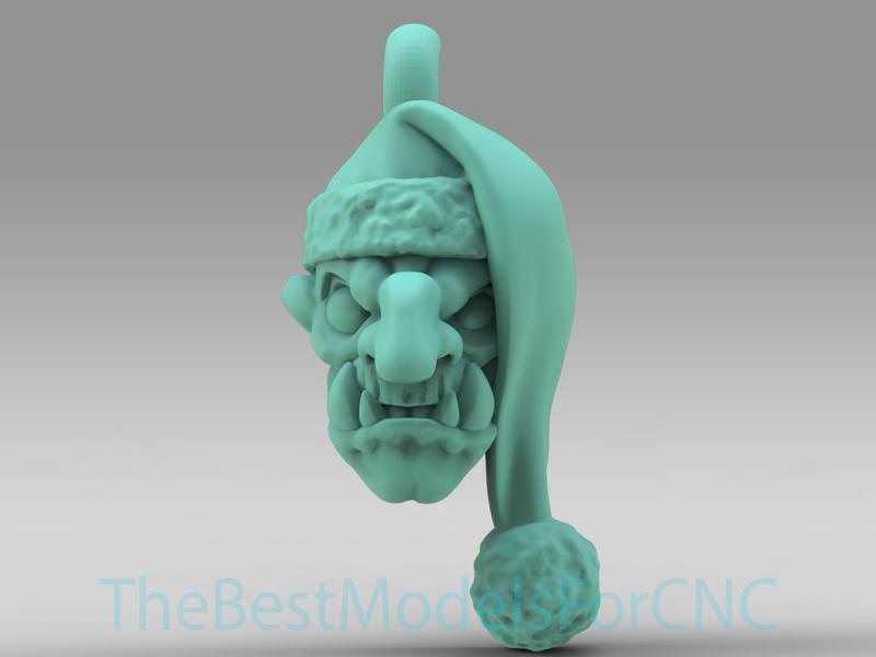 3D Model STL File for CNC Router Laser & 3D Printer Goblin With Hat