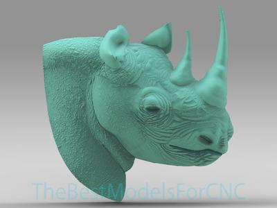 3D Model STL File for CNC Router Laser & 3D Printer Black Rhino
