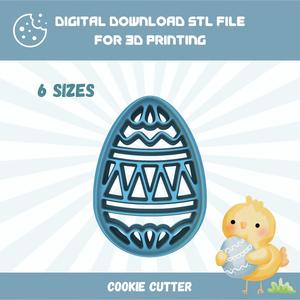 Cutty Clay STL Easter Egg Imprint Cookie Cutter In 6 Sizes for Easter Baking, Good Quality Stl File To Download for 3D Printing