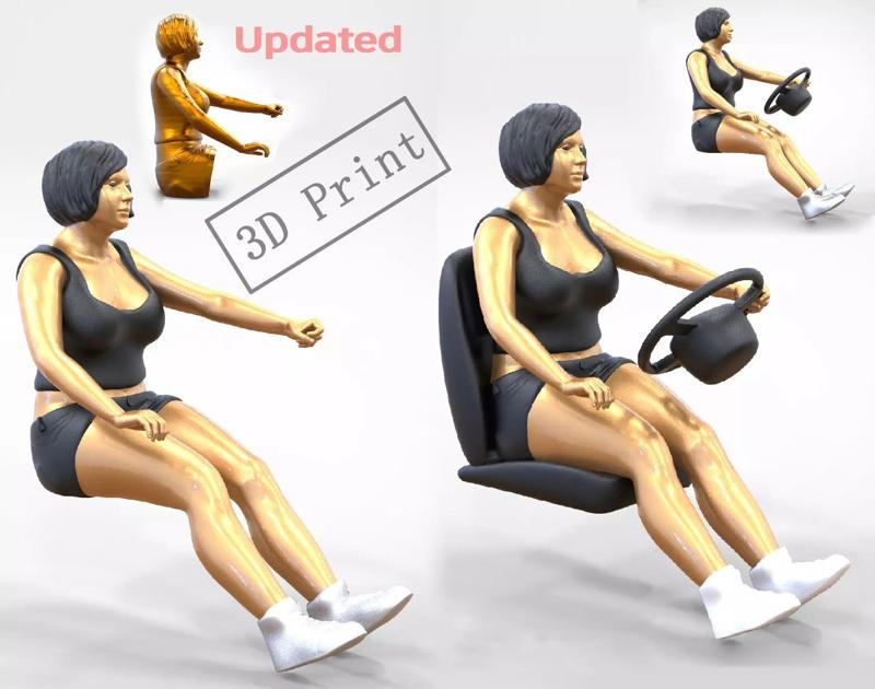 N1 Woman Driver 1 64 Miniature With steering and chair