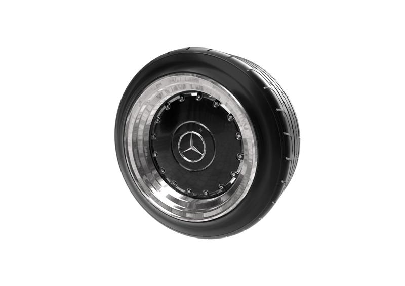 Mercedes Benz Classic Wheel with Stretched Tires for Scale Autos