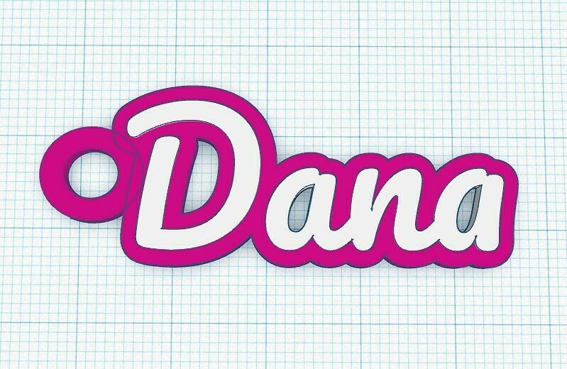 Fancy Keychain Name Tag - Dana