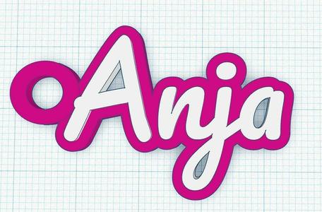Fancy Keychain Name Tag - Anja