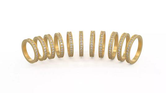 Eternity Diamond Wedding Band Ring 5-10 US Size 2mm Diamond 3D Model Collection