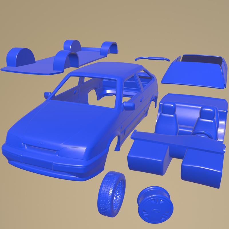 VAZ Lada Samara 2113 hatchback 1997 PRINTABLE CAR IN SEPARATE PARTS