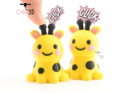 Cutie3D Giraffe For Animal Lovers Keycap Fidget Clicker Keychain - Cute Backpack Keychain