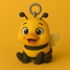 Buzzy Duckling Keychain,