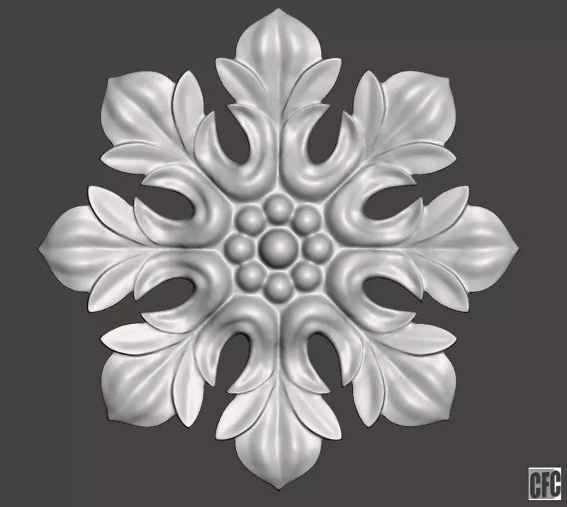 Flower relief for cnc and 3d printing FLCFC0C