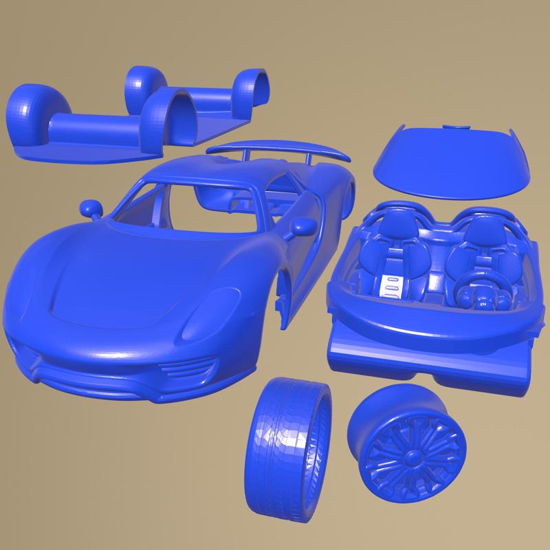 Porsche 918 Spyder 2015 PRINTABLE CAR IN SEPARATE PARTS