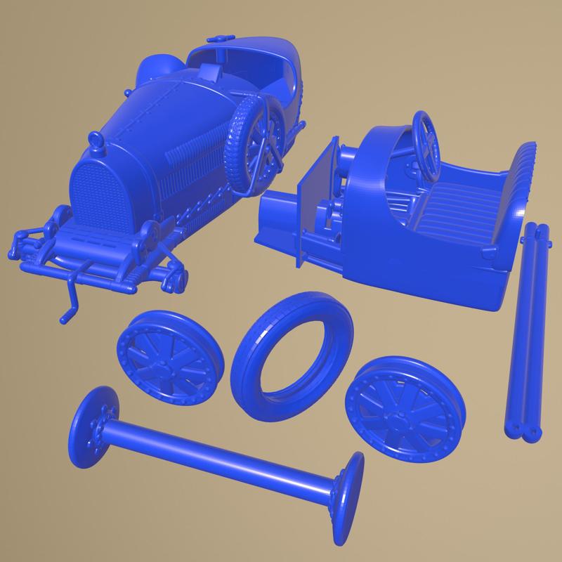 Bugatti Type 35 1924 PRINTABLE CAR IN SEPARATE PARTS