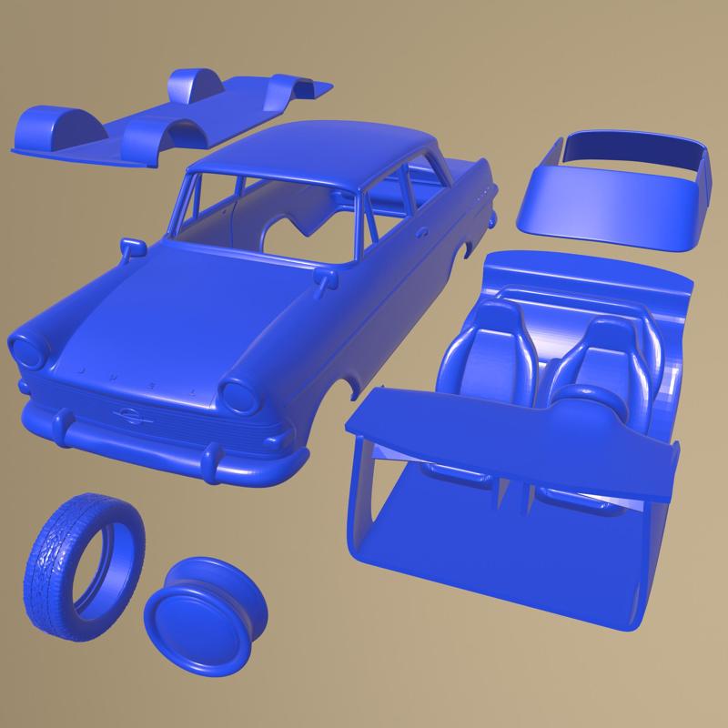 Opel Rekord P2 2 door sedan 1960 PRINTABLE CAR IN SEPARATE PARTS