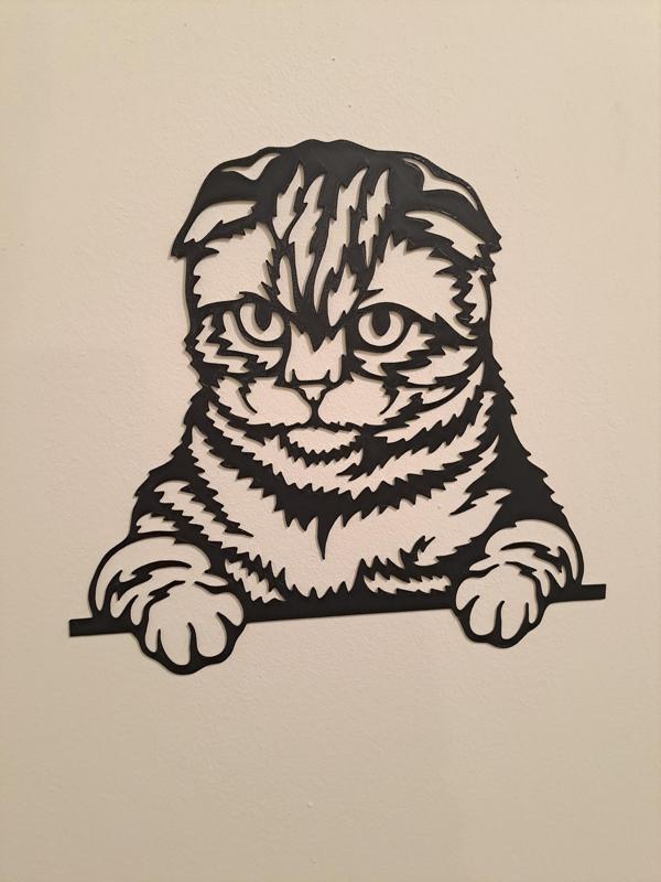 line art cat 2, wall art cat, 2d art cat, cat, kitten, le chat