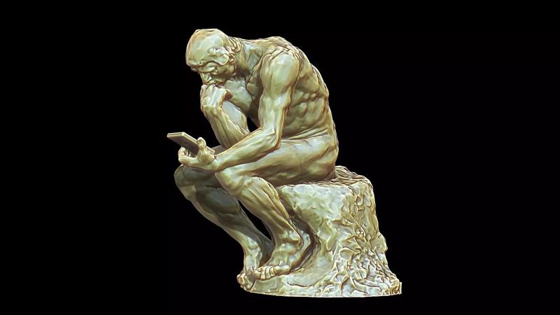 Derivative art of the Rodin The Thinker