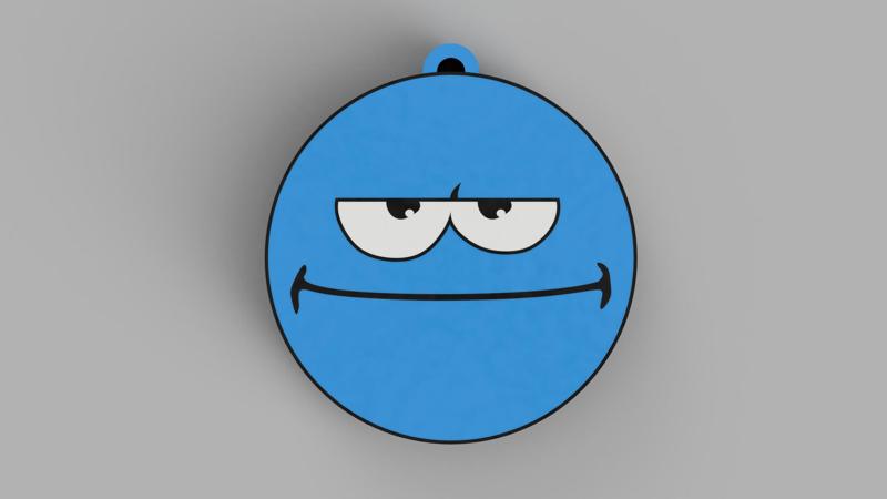 Blue Emoji - Really - Keychain, Earring, Bagcharm