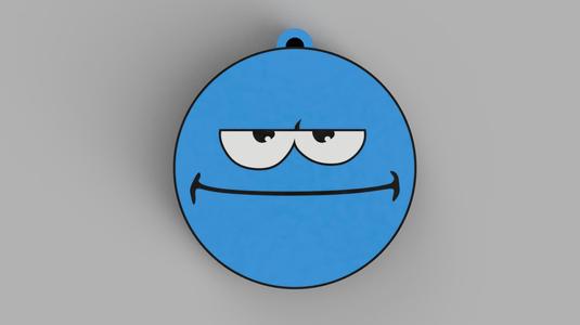Blue Emoji - Really - Keychain, Earring, Bagcharm