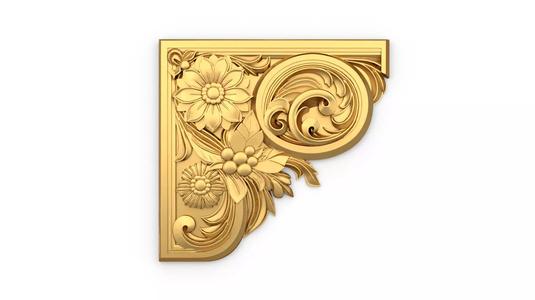 Classic carved corner decor ornament cnc 3d printing stl 04