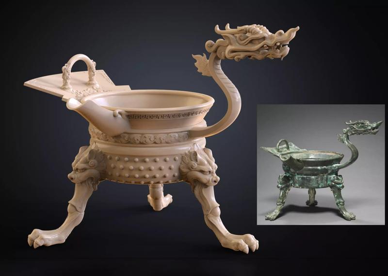 Chinese Northern and Southern Dynasties style JiaoDou  sculpture