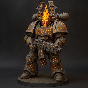 Exalted Rubric Guardian – Thousand Sons Armored Phalanx War-Hammer Miniature Boss (28mm Scale, ~80mm Figure)