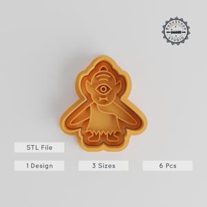 Cyclops Shape Cutter & Stamp Set, Three Sizes, Perfect for Cookies & Fondant, Halloween Horror Monster Theme PRODUCT_5642