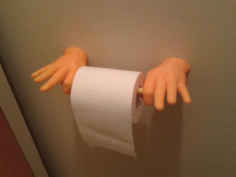 'OK hand' Toilet Paper Roller with screw slots