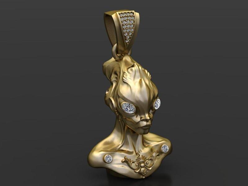 GOLDEN DIAMOND HEART PENDANT 3D printable model