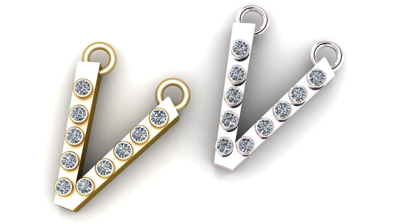 V shape pendant,3d printable model