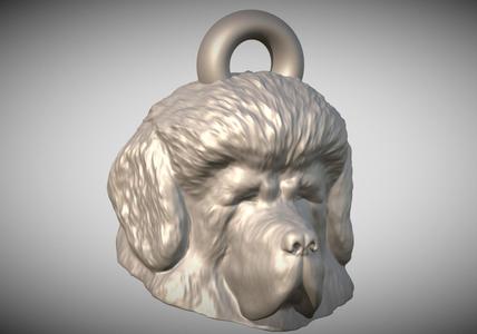 Tibetan Mastiff head key ring ready for 3D printing