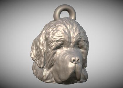 Newfoundland head key ring ready for 3D printing