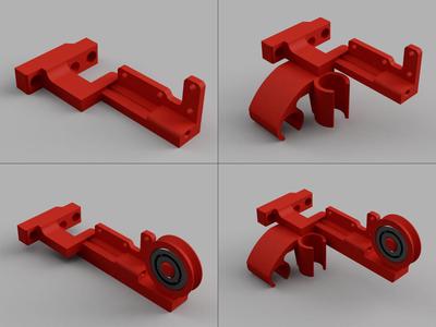 Alfawise U30 / U20 / U20 Plus - Longer3D LK1 / LK2 - Makerbot alternating filament end sensor holder with cable holder option and filament guide from the top