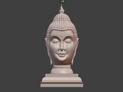 Serene Buddha Head 3D Model – Sculpted Calmness